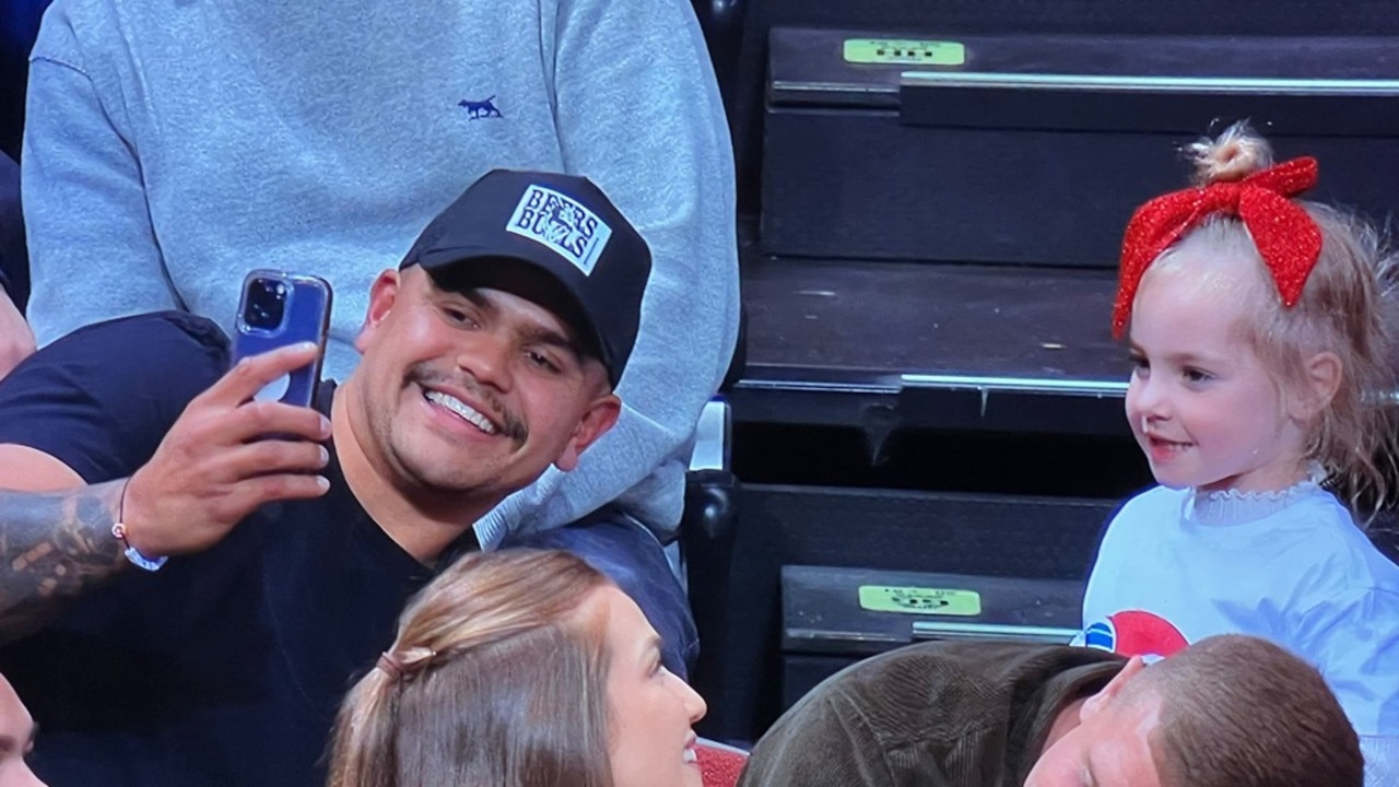 South Sydney star Latrell Mitchell at the netball.