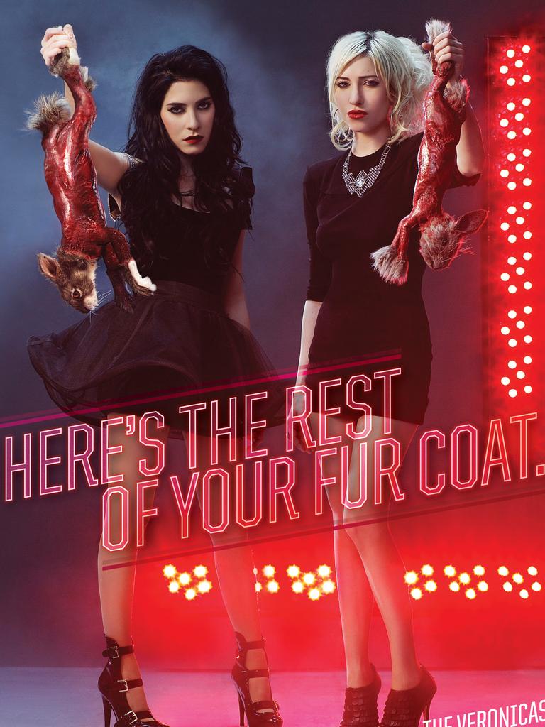 Twin sisters Jess and Lisa Origliasso featutre in a anti-fur ad for their pals at People for the Ethical Treatment of Animals (PETA) Australia.