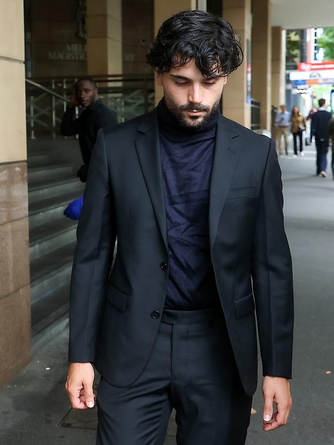 Alexander Grutteria outside the Melbourne Magistrates Court on Wednesday Picture: NewsWire/Ian Currie