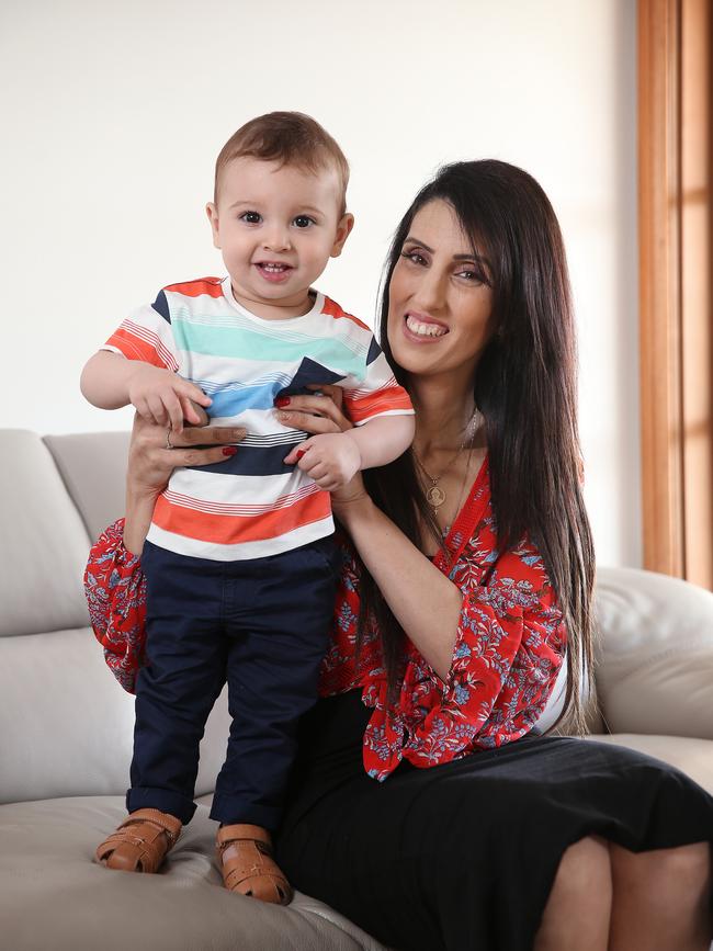 Gizelle Tadros has her son Charbel after her ovarian tissue was frozen a decade ago. Pic, Sam Ruttyn