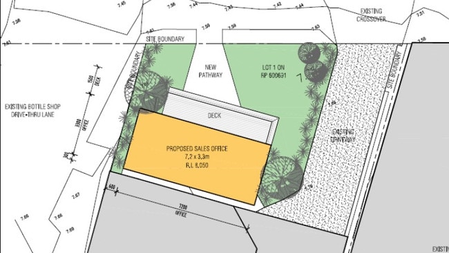 Site plan for the sales office for Mint Apartments at the Strand Hotel. Design: Tim Stewart Architects