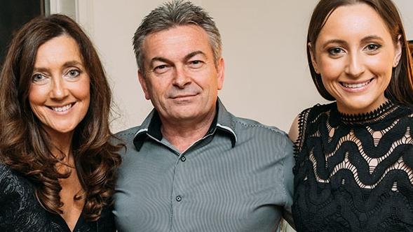 Karen Ristevski with her husband Borce Ristevski and daughter Sarah before her death. 