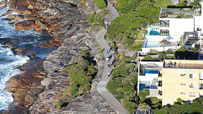 The Bondi to Coogee walk — often packed with tourists and Sydneysiders alike. Picture: Adam Yip