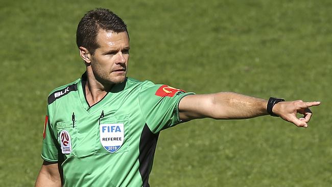 A-League referee Chris Beath spoke to Fox Sports after the Adelaide United versus Western Sydney clash. Picture: Hagen Hopkins/Getty Images.