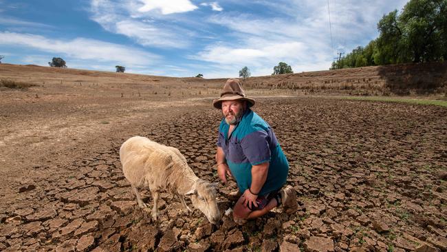 Farmers like Adam Sewell are struggling amid horrific drought conditions in Victoria. Picture: Rob Leeson