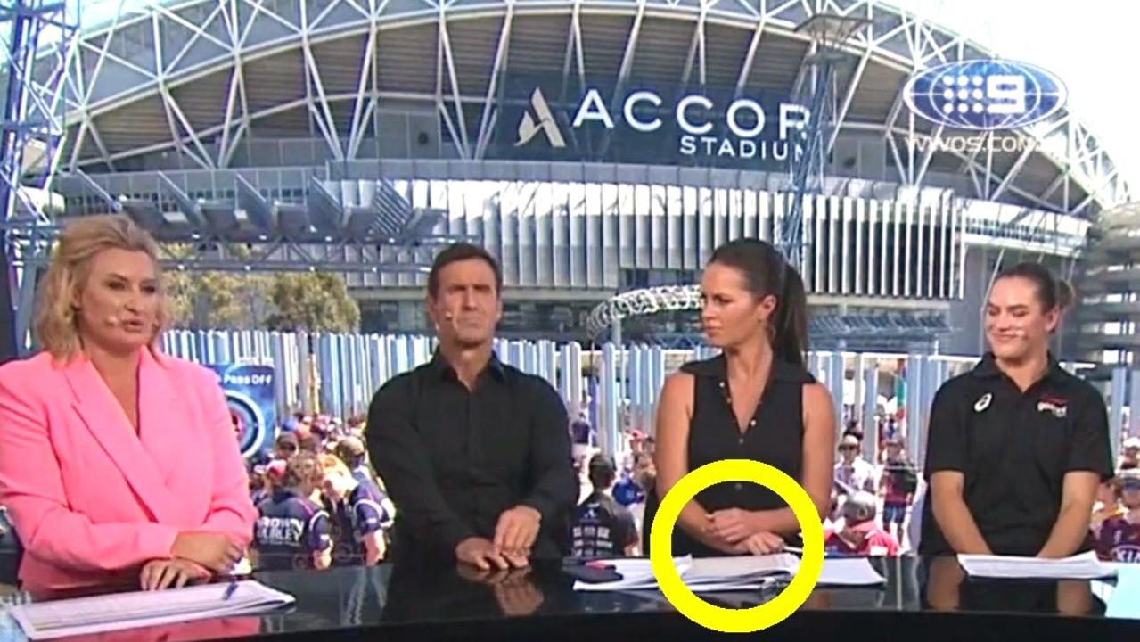 NRL Grand Final Danika Mason without engagement ring on Channel 9 footy show Daily Telegraph