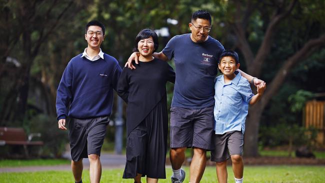 Sammi Chung with her eldest son Marcus, husband Phillip and youngest Ryan. Picture: Sam Ruttyn