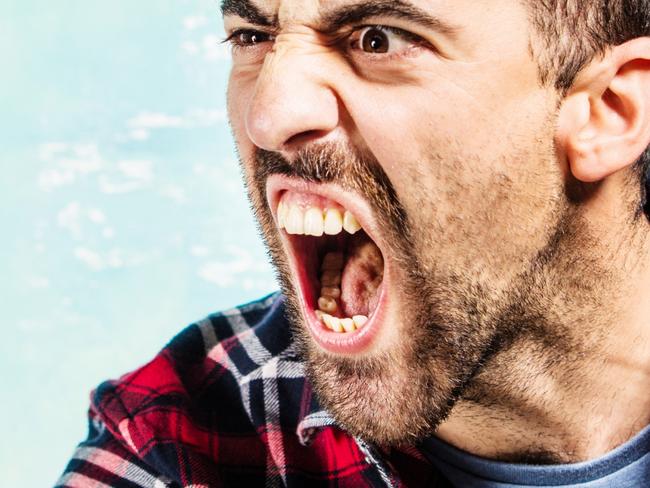 Angry man, shouting at someone in his smartphone. Social rage Istock Paris 2016.