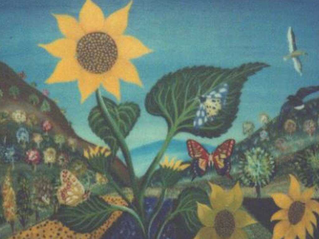 Butterflies in the Sunflower Field by Milan Todd is listed as stolen from its owner in Australia. Picture: Interpol