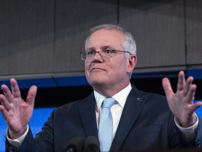 CANBERRA, AUSTRALIA-NCA NewsWire Photos. 01 OCTOBER 2020: NATIONAL PRESS CLUBAustralian Prime Minister Scott Morrison during his 'Pre-Budget Address' at the National Press Club in CanberraPicture: NCA NewsWire / Gary Ramage