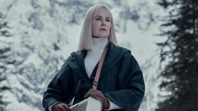 NINE PERFECT STRANGERS - Nine new strangers connected in ways they could never imagine are invited by mysterious guru, Masha Dmitrichenko (Nicole Kidman), to join a transformational wellness retreat in the Austrian Alps. Over the course of a week, she takes them to the brink. Will they make it? Will she? Masha is willing to try anything in the interest of healing everyone involved, including herself. (Disney/Reiner Bajo) NICOLE KIDMAN