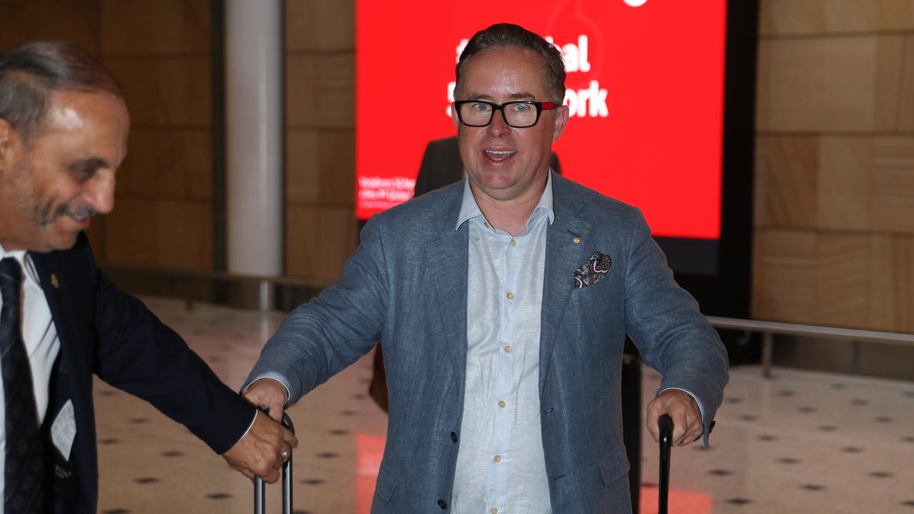 Qantas boss Alan Joyce at Sydney Airport after a trip to Ireland. Picture: John Grainger