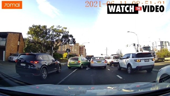 Driver's attempt to cut traffic goes wrong