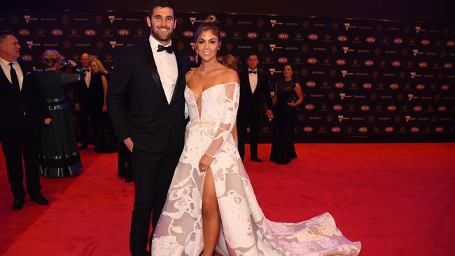 West Coast premiership star Jack Darling and wife, Courtney. Picture: Jason Edwards