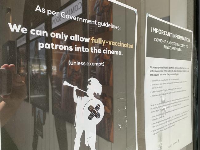 Palace Cinemas Byron Bay started requesting proof of full vaccination from customers on Monday, October 11, 2021.