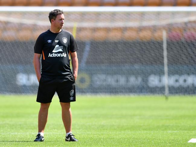 Roar coach Robbie Fowler is seen during Brisbane Roar training at Suncorp Stadium in Brisbane, Thursday, October 24, 2019. Brisbane Roar are set to take on Melbourne Victory at Suncorp Stadium on Friday. (AAP Image/Darren England) NO ARCHIVING