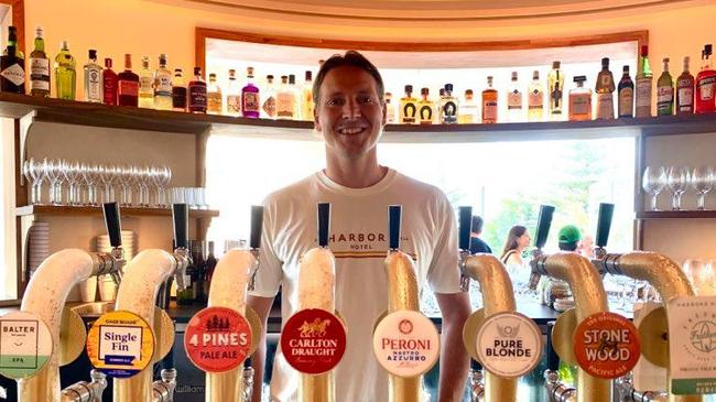 Owner of the Harbord Hotel Glenn Piper behind one of the bars. Picture: Madelaine Wong