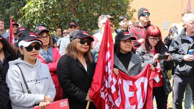 Pfizer workers are rallying for better pay conditions.