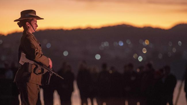 Anzac Day Dawn Service at the Hobart Cenotaph. Picture: Chris Kidd