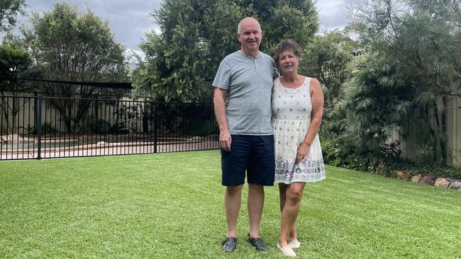 Ken and Cheryl Mott in their St Clair backyard.