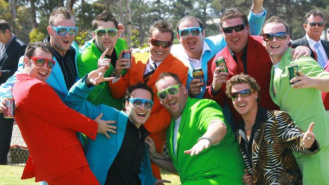 Geelong Cup 2007 Bell Post Hill Footy Club back left: Wayne Harding, Travis Fursland, Mark Overall, Shaun Lewis, Justin Rodriguez, Nathan Giles and Adrian Carter. front left: Steve Overall, Nathan Moorlay and Lee McAuliffe