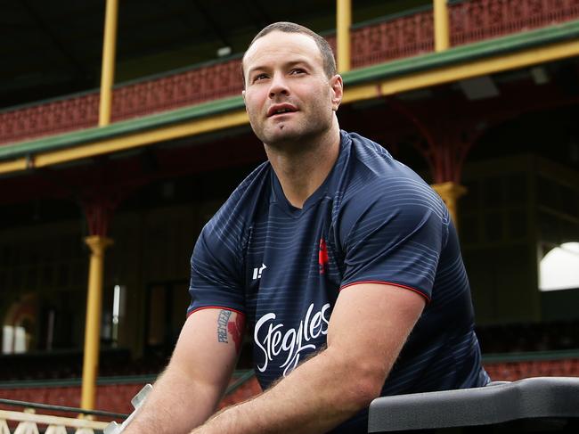 SYDNEY, AUSTRALIA - SEPTEMBER 16: Boyd Cordner looks on during a Sydney Roosters NRL training session at the Sydney Cricket Ground on September 16, 2019 in Sydney, Australia. (Photo by Matt King/Getty Images)