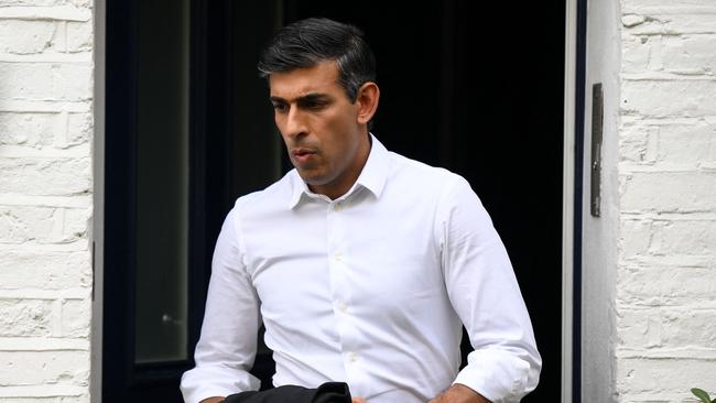 Rishi Sunak leaves his home in London. Picture: AFP