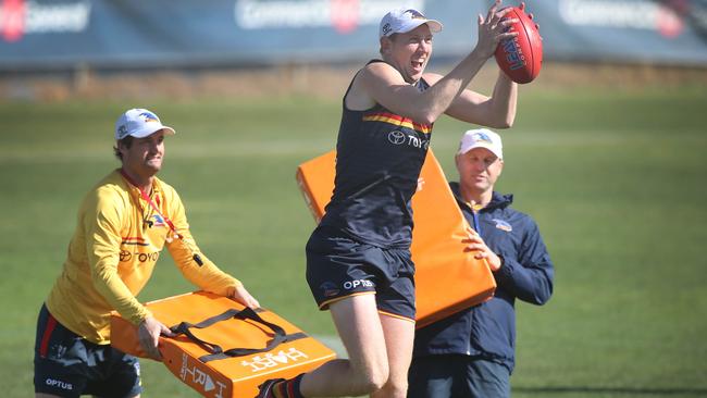 Crows ruckman Kieran Strachan will play his second senior game against the Demons. Picture: Dean Martin