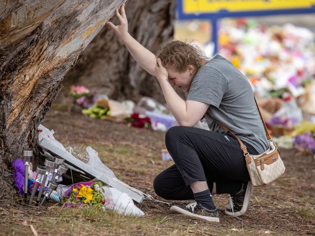 Mourners pay tribute to the children who died in the tragedy. Picture: Jason Edwards