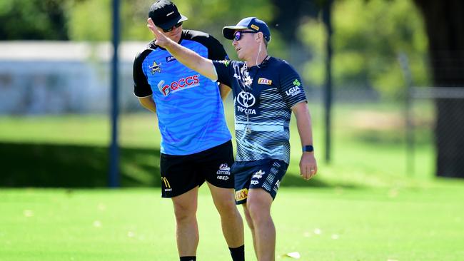 Cowboys coach Paul Green (right) with Steve Sheppard. Picture: Alix Sweeney