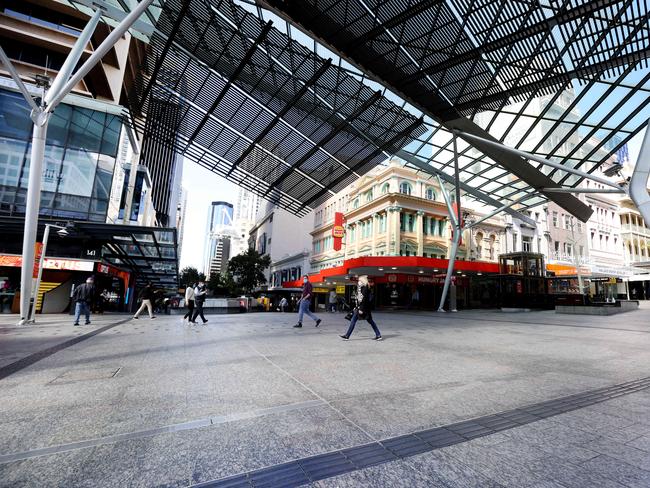Queen Street Mall in Brisbane on Thursday morning. Picture: Tara Croser.