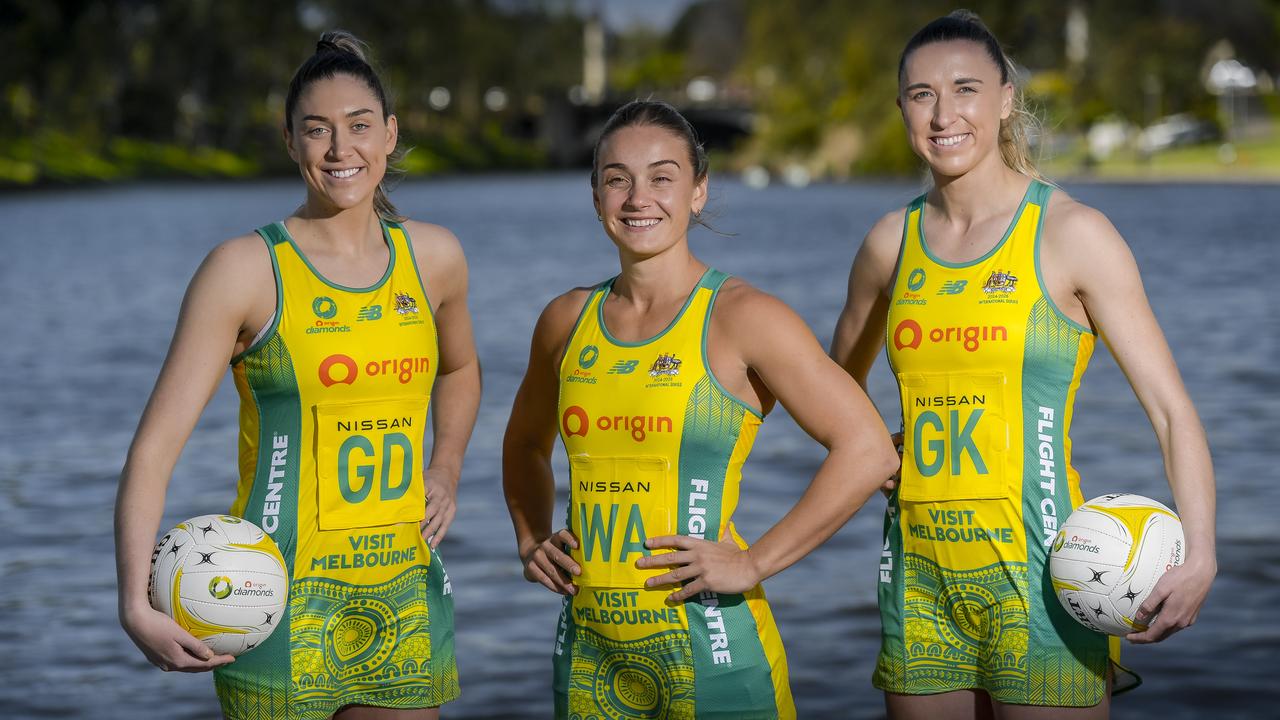 Diamonds players Tilly Garrett, Liz Watson and Sarah Klau. Pic RoyVphotography