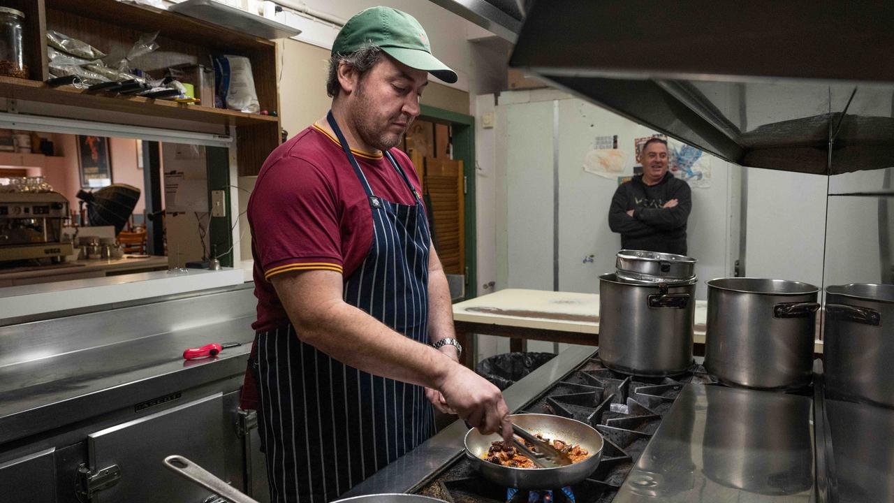 Lipari Geelong co-owner Luke Scorpo prepares the restaurant’s homemade gnocchi. Picture: Brad Fleet.
