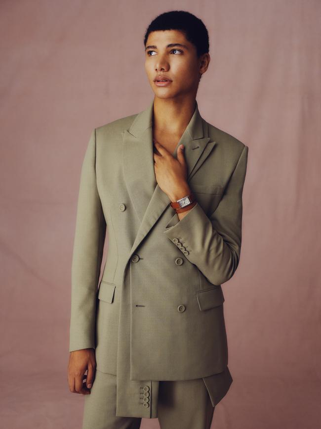 James Majoos wears a Christian Dior jacket & pants for their shoot with Stellar. Picture: Adrian Price for Stellar