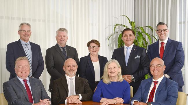 The executive team and directors, from left: Steve Greenwood; John Atkinson; Cameron McColl; Craig Newnham; Kay Stenzel; Annabelle Pegrum; Medy Hassan; Brendan O’Farrell and Leo Primus.