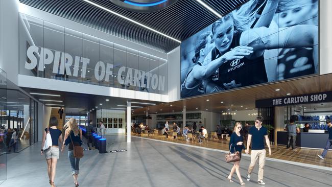 The football club will redevelop its current facilities to integrate both the men’s and women’s teams across AFL and VFL into one unified space Source: Carlton Football Club