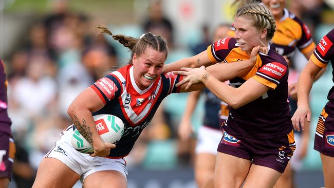 Keilee Joseph on the charge for the Roosters. Picture: NRL Imagery