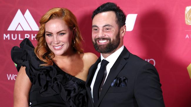 MAFS sweethearts Jules Robinson and Cameron Merchant at the 2023 Tour de Cure gala ball. Picture: Matrix