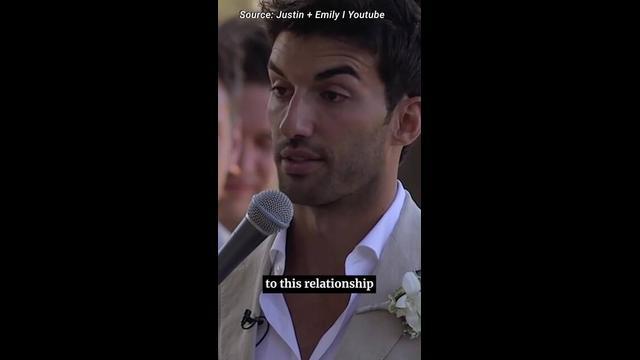 Justin Baldoni apologises to wife during wedding vows