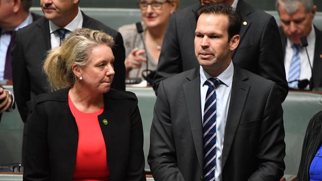 Nationals Senate leader Bridget McKenzie and deputy leader Matthew Canavan. Picture: AAP