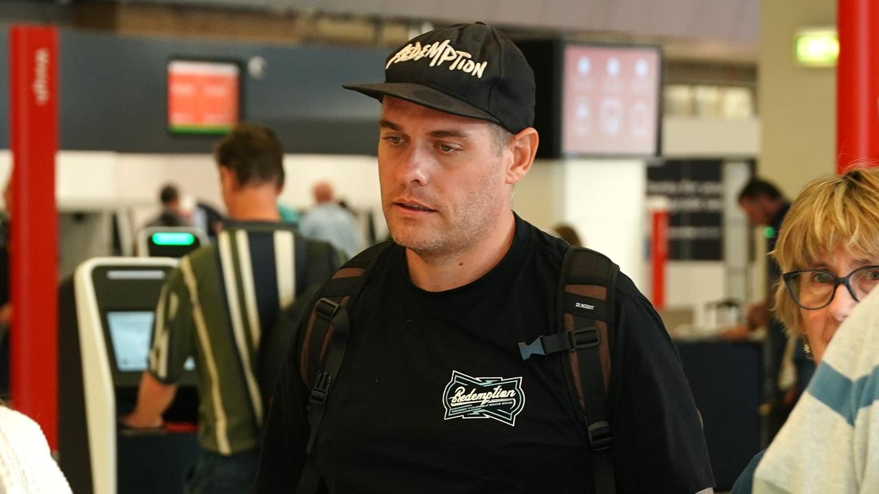 Matthew Norman is seen arriving in Melbourne after spending over 20 years at the infamous Kerobokan Prison in Bali on Friday 20 December 2024. Photo The Australian: Luis Enrique Ascui