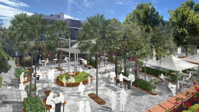 A photo of the town centre upgrade in Cremorne which is set to be deferred.