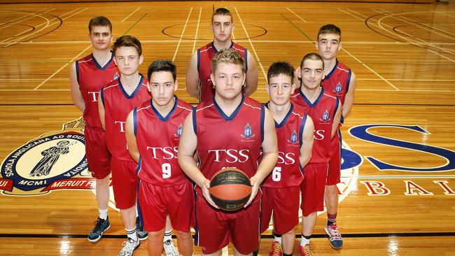 The TSS basketball season kicks off this weekend. Members of the School First Five ready to go. Left to right they are, Kohl Van Bennekom, Max Levis, Maika Shortland, Connor Watt (back), Jack Brinsmead, Preston Le Gassick, Nick Cross, and Lloyd McVeigh. Picture Glenn Hampson