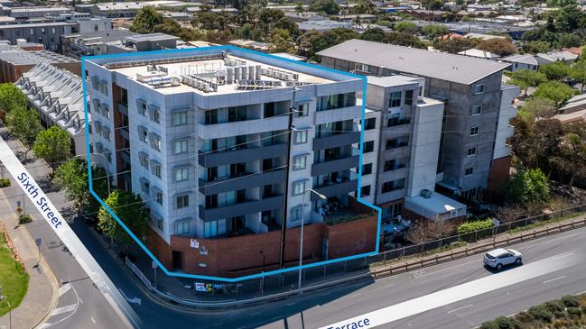 The apartment block at Bowden being sold off by receivers.