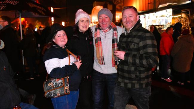 Caroline, Lauren, Steve and Ryan at the Whisky, Wine and Fire Festival 2024 at the Caulfield Racecourse. Picture: Jack Colantuono