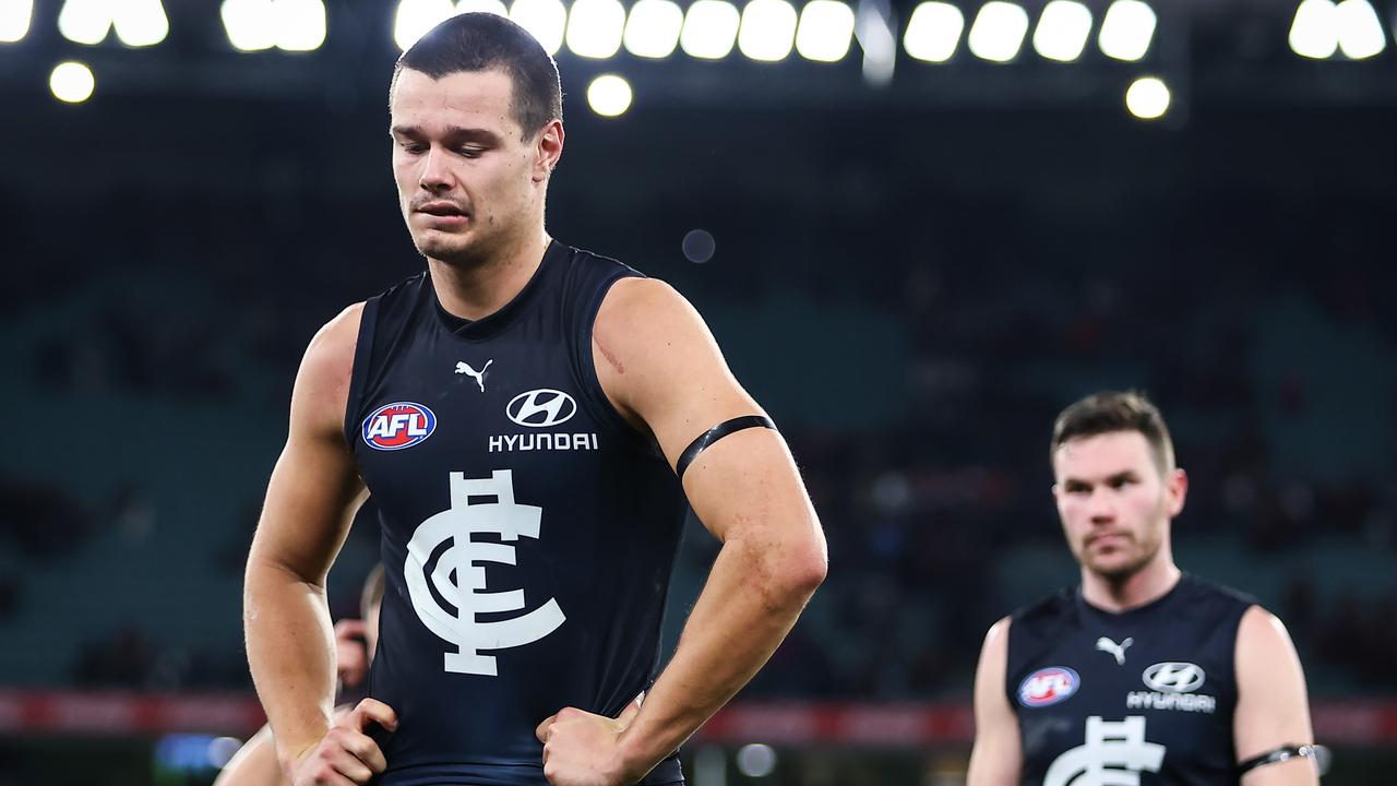 Silvagni will miss the 2024 season after suffering an ACL injury at training (Photo by Dylan Burns/AFL Photos via Getty Images)