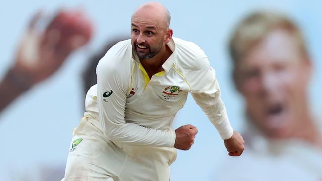 Nathan Lyon bowled 64 overs in Sri Lanka’s first innings in Galle. Picture: Getty Images