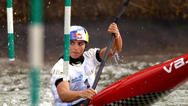 Olympian Jess Fox in action during a training session - which will now be stopped. Picture. Phil Hillyard