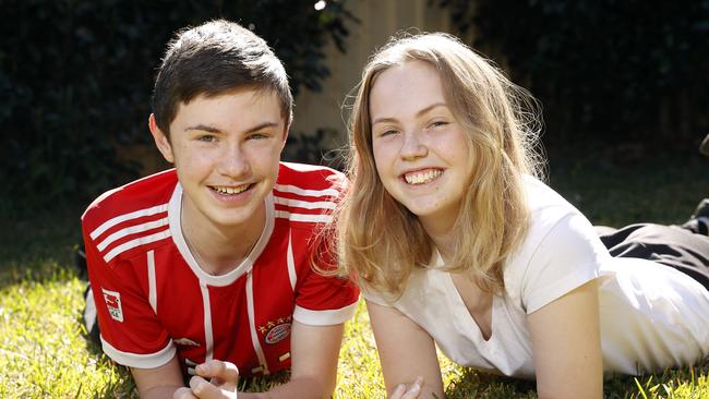 Siblings Zachary, 14, and Gabrielle Hamel, 17, are part of an age group who have good friends at school and good social skills. Picture: Tim Hunter