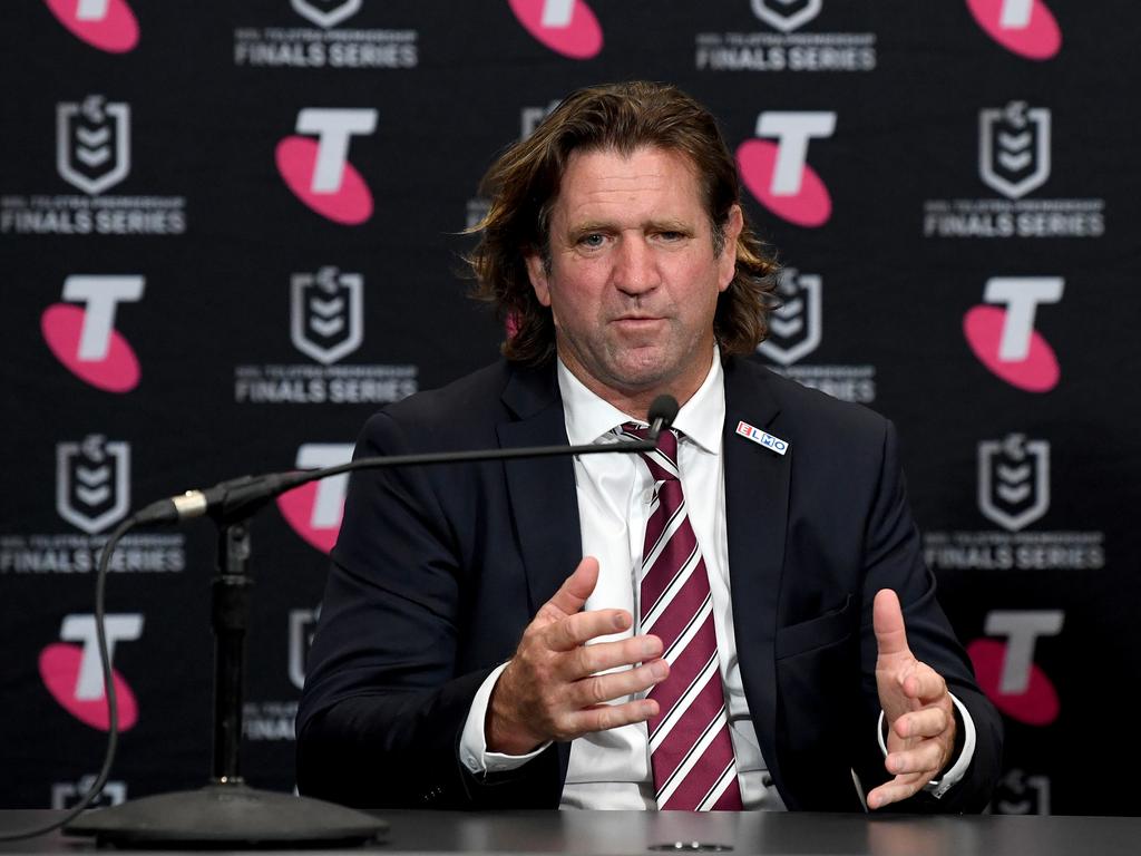 Des Hasler is as perfect fit at the Sea Eagles. Picture: Bradley Kanaris/Getty Images